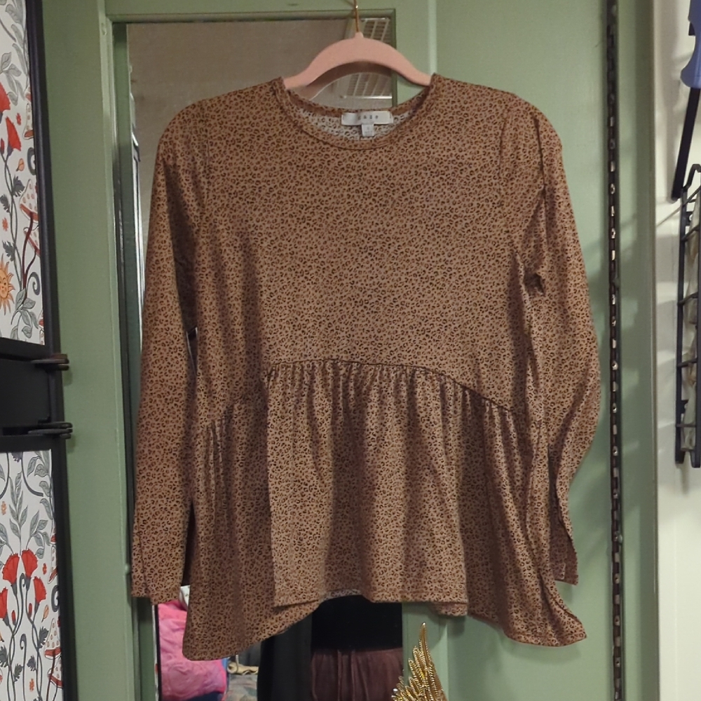 Brown Leopard Print Women's Top